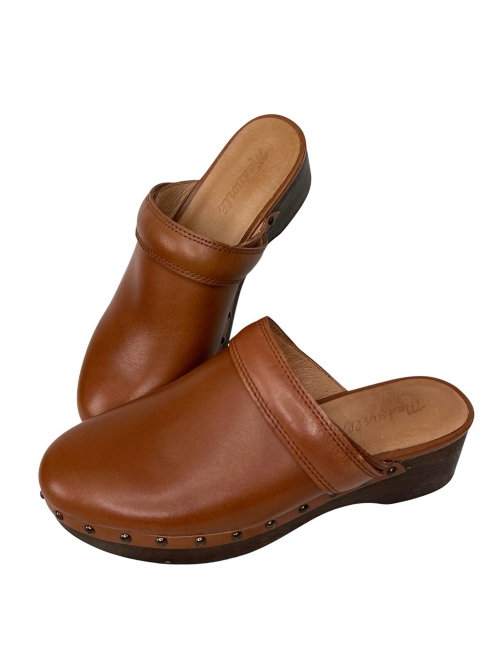Madewell Cecily Clog in Oiled Leather Sz 6.5 Brown English Saddle Boho Retro